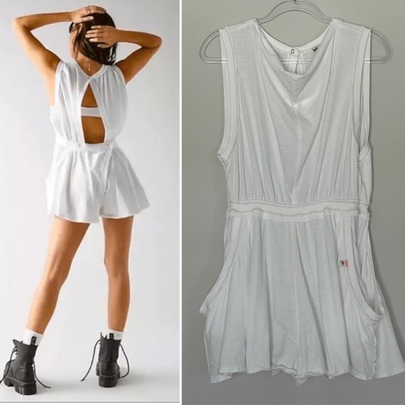 Free People Pants - Free People Summer Slumbers Romper in White Sz Medium